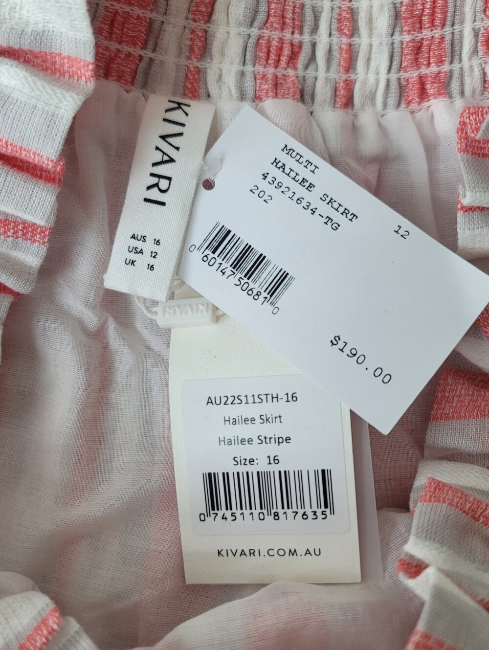 Kivari Hailee Striped Linen Cotton Blend Boho Coastal Blouse Size 12 NWT - Picture 13 of 13